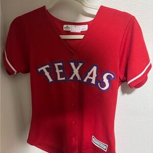 Texas Rangers Andrus 1 Majestic Red Jersey Womens Small